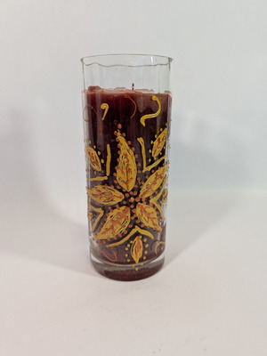 Large decorative candle used with enamel decoration 20x8cm