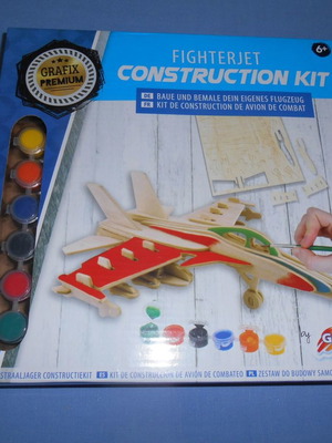 Fighterjet construction kit ξύλινη κατασκευή με 6 χρώματα