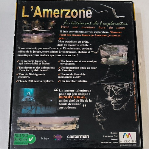PC Amerzone Big Box Microids like new, French edition