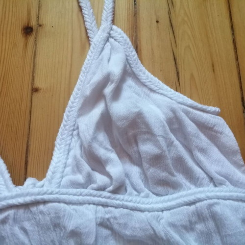 Zara women's boho white crop top XS
