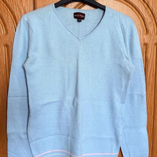 Private Member Pale Blue V-Neck Jumper size M like new