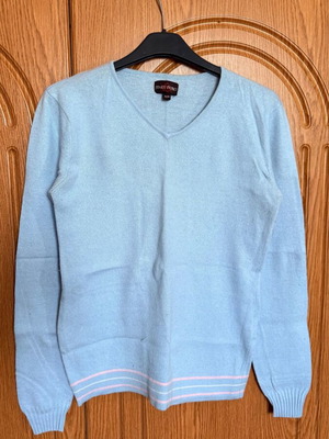 Private Member Pale Blue V-Neck Jumper size M like new