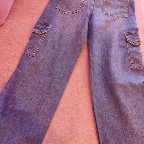 H&M jeans with side pockets like new, blue, size 140 cm