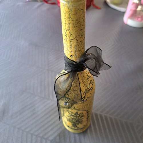 Decorative bottle new with decoupage technique