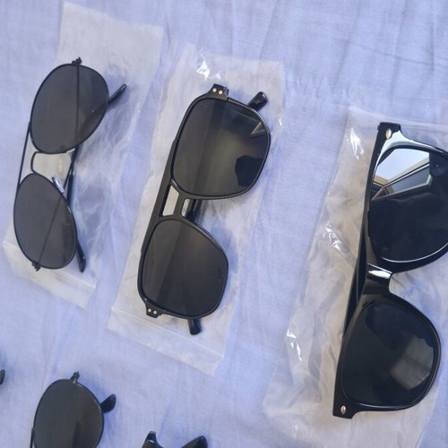 Men's sunglasses, set of 7, black