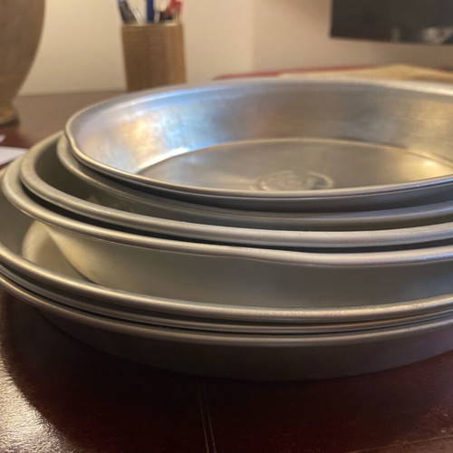 Aluminum bakeware used, pack of 7, diameters 25-29 cm