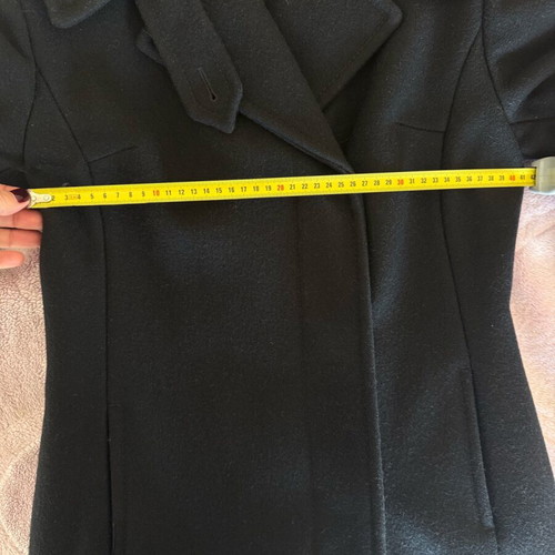 Black mid-length women's coat like new, made in Italy, size S