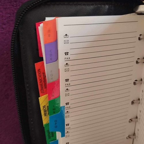 Organizer agenda like new, gold and black