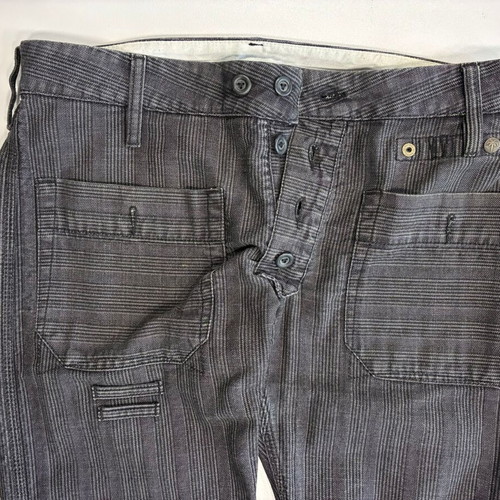 Diesel Flared Grey Striped Jeans Size 33 Like New