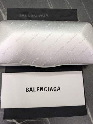 Balenciaga sunglasses case new black with silver card