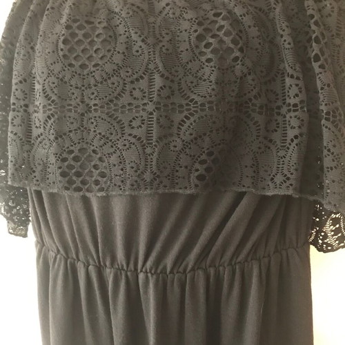 Long black dress with knitted details like new