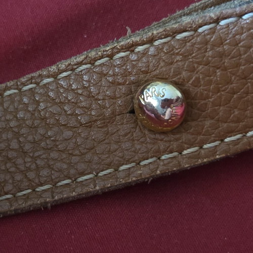 Longchamp vintage crossbody bag, tan grain leather
