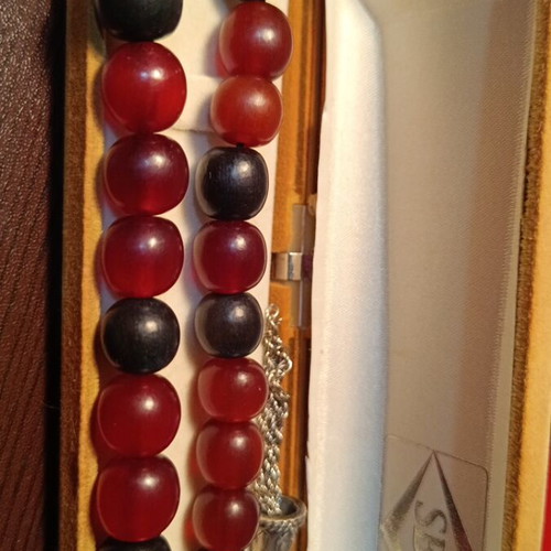 Handmade horn worry beads new with metal ending