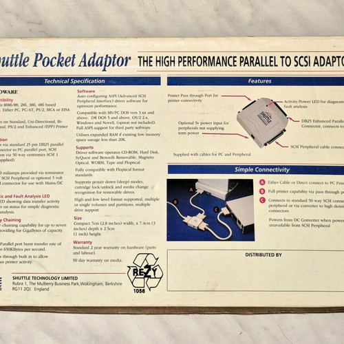 Shuttle Pocket Adaptor vintage, like new, parallel to SCSI