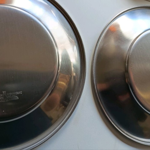 Affedakis vintage stainless steel plates and bowls set of 6 like new