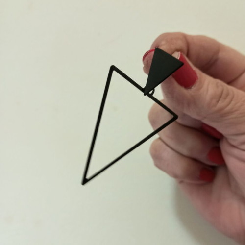 Minimal triangle earrings new, black