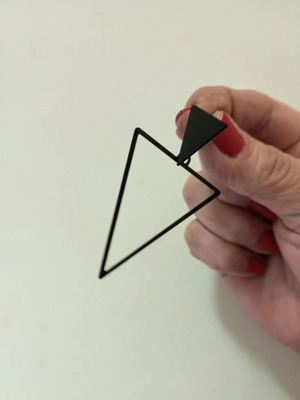Minimal triangle earrings new, black