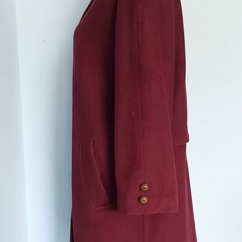 Wega red women's coat, vintage style, wool blend, sizes L-XXL