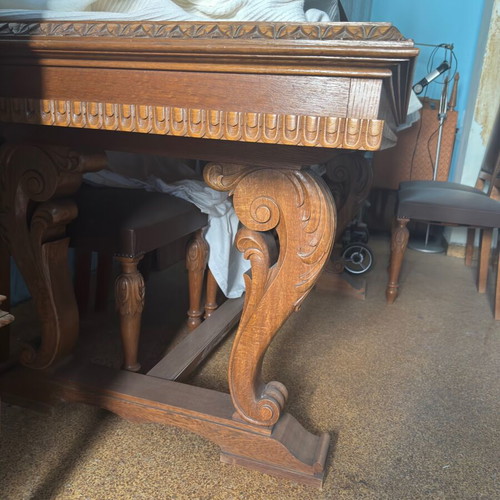 Handcrafted woodcarved dining set by Arapogiannis