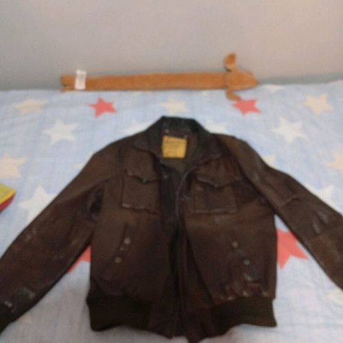 Leather Milestone flight jacket like new, brown, size L