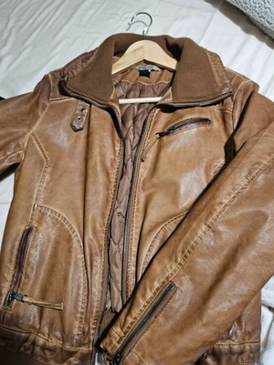 Μπουφάν δερμάτινο Attrattivo καφέ σαν καινούργιο, μέγεθος L