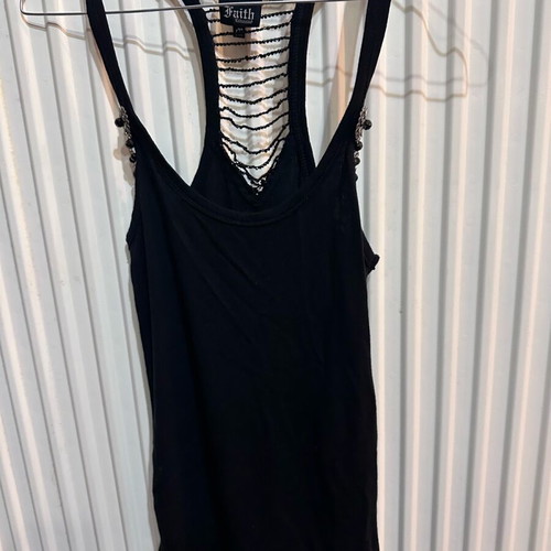 Faith sleeveless top jewelry like new, black, size M
