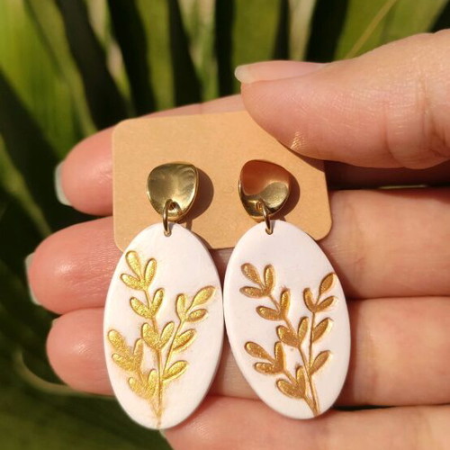Handmade earrings new, polymer clay and steel fastening
