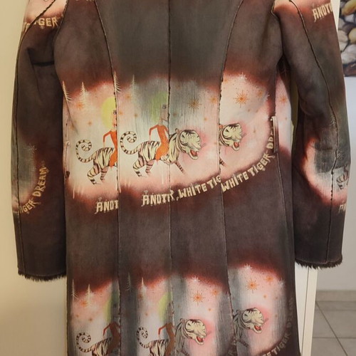 Gusto Barcelona fur coat new, size 38 with belt