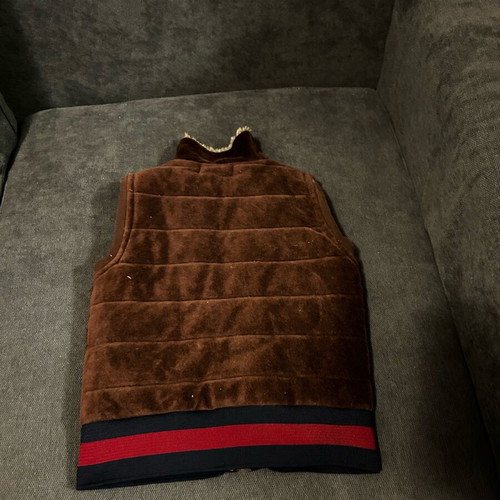 Sugarfree sleeveless jacket brown velour winter 116cm like new