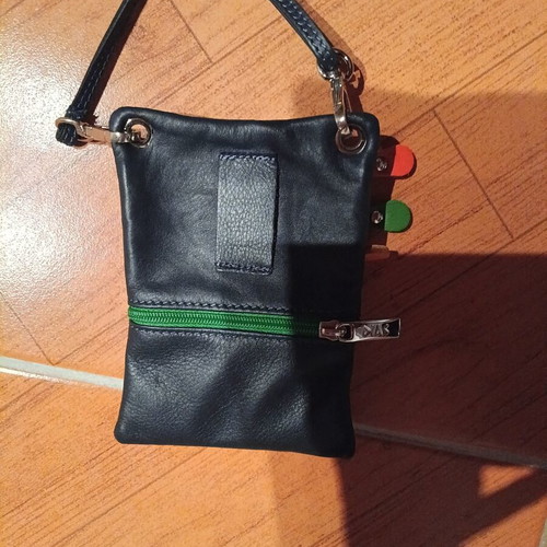 Leather bag wallet new, black