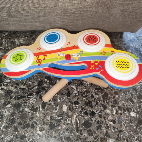 Wooden drum toy with music used