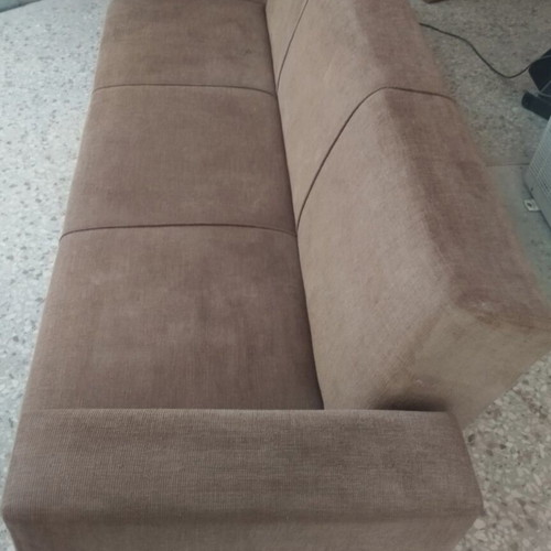 Sofa beds set of 2, three-seater and two-seater with storage, like new, light brown