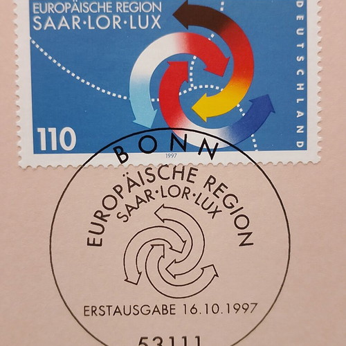 Germany 1997 Saar-Lor-Lux First Day Cover Stamp