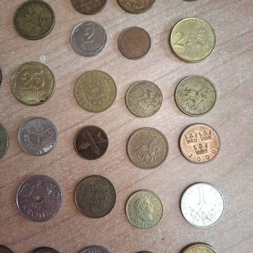 Coins used from various countries and years, set
