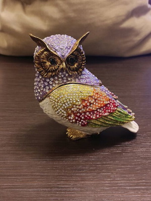 Διακοσμητική κεραμική κουκουβάγια αχρησιμοποίητη με στρασάκια