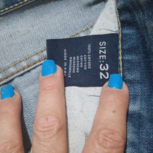 Men's blue jeans used, sizes M and L