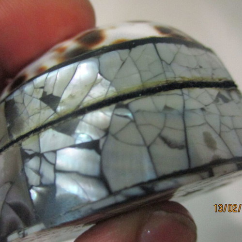 Handmade Cowrie & Abalone box like new