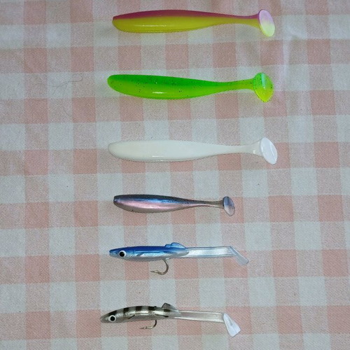 Silicone artificial lures new, 8 pcs, spinning