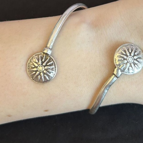 Silver 925 bracelet cuff vintage used, 17 cm