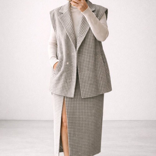 Lumina set oversized vest and pencil skirt, new, size M