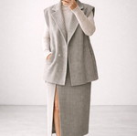 Lumina set oversized vest and pencil skirt, new, size M