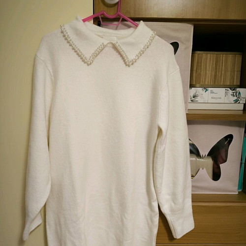 H&M knitted dress new, white, size L