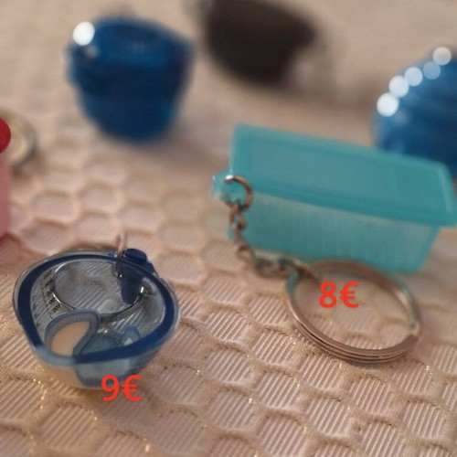 Tupperware keychains new, assorted colors