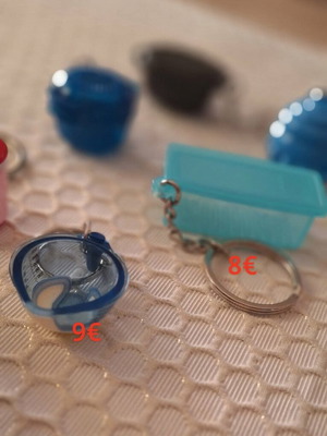 Tupperware keychains new, assorted colors