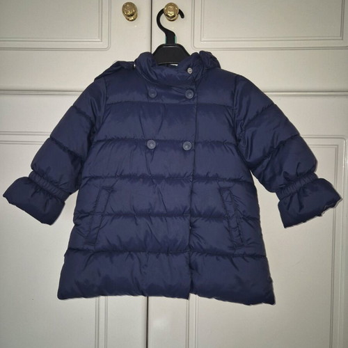 Benetton blue nautical jacket 12-18 months like new with detachable hood