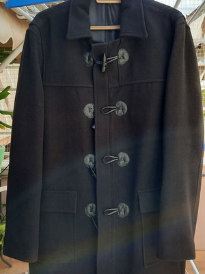 Men's Black Montgomery Coat Alta Moda New XL