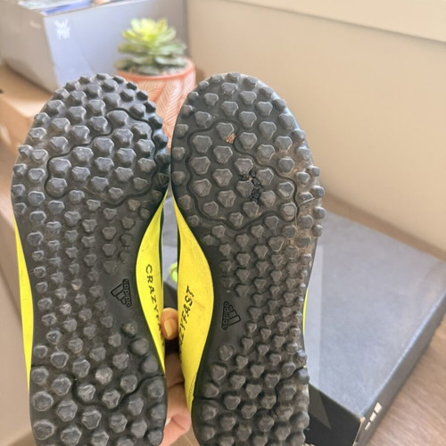 Adidas football shoes kids size 33, yellow and black