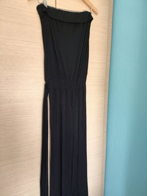 One-piece jumpsuit used, strapless with belt, elastic fabric