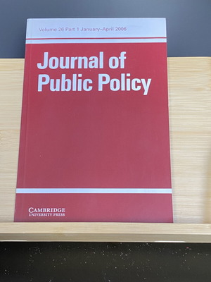 Journal of Public Policy 1&2 like new, Cambridge University Press, softcover