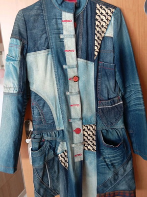 Desigual denim coat like new, multicolor, size M